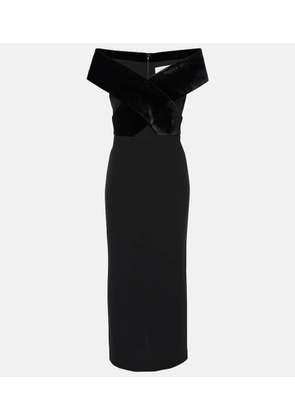 Roland Mouret Off-shoulder velvet gown