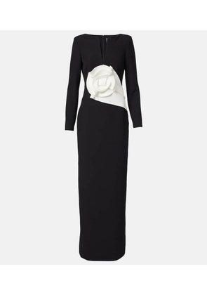 Roland Mouret Floral-applique crepe gown