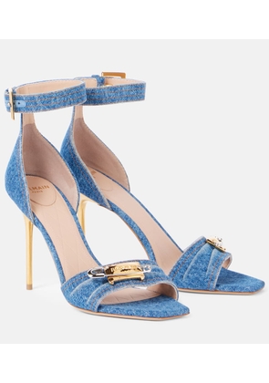 Balmain Logo denim sandals