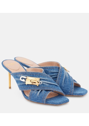 Balmain 75 embellished denim mules