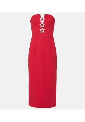 Rebecca Vallance Akari embellished strapless crepe midi dress