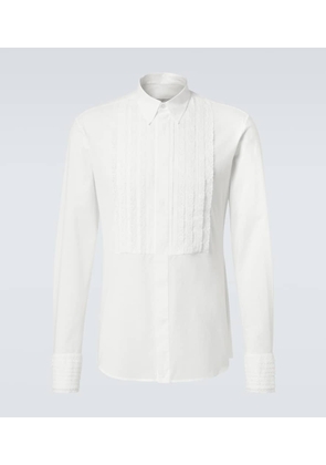 Valentino Lace-trimmed cotton muslin tuxedo shirt