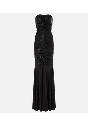 Norma Kamali Ruched lame gown