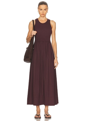 Enza Costa Cotton Resort Tank Dress in Dark Cherry - Burgundy. Size L (also in ).