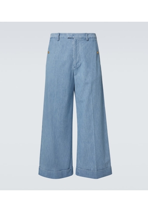 Valentino Cropped wide-leg denim pants