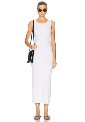 Enza Costa Lettuce Edge Boatneck Dress in White - White. Size L (also in ).