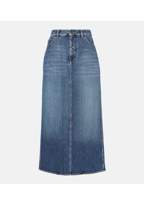 Ralph Lauren Collection High-rise denim maxi skirt