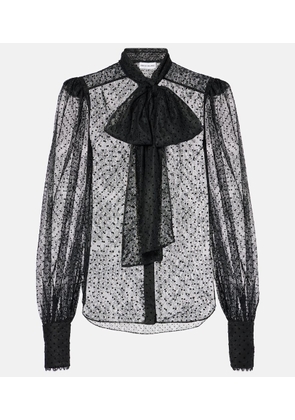 Rebecca Vallance Ethel tie-neck lace blouse