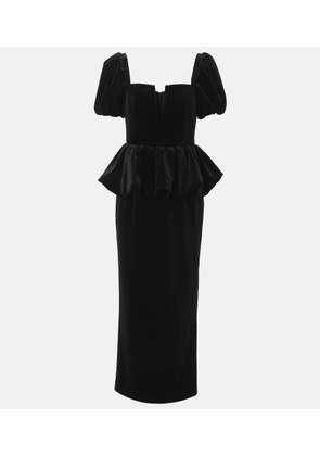 Self-Portrait Peplum velvet midi dress