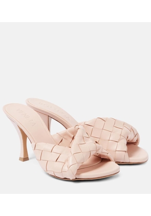 Bottega Veneta Blink 80 Intrecciato leather mules