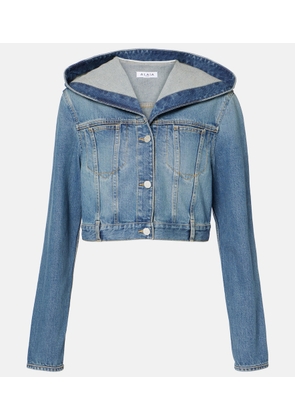 Alaia Cropped hooded denim jacket