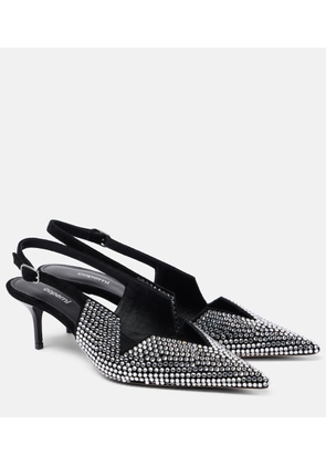 Coperni 65 crystal-embellished leather pumps