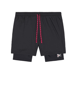 District Vision Ripstop Layered Trail Shorts in Black - Black. Size L (also in M, S, XL).