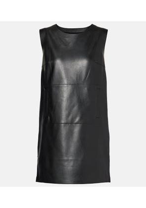 Norma Kamali Gathered faux leather minidress