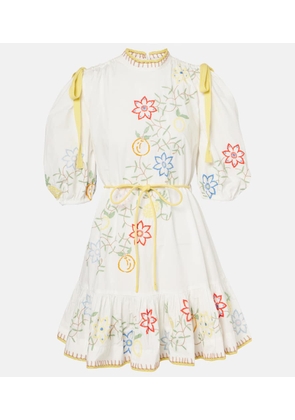 Alemais Embroidered cotton minidress