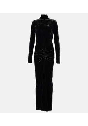 Alaia Ruched velvet midi dress