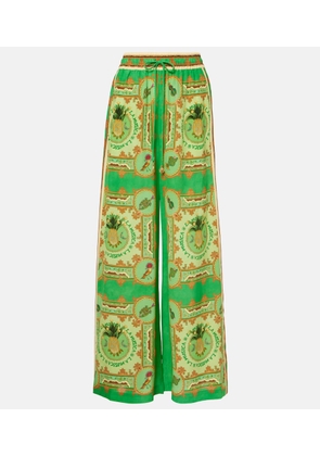 Alemais La Musica printed silk palazzo pants