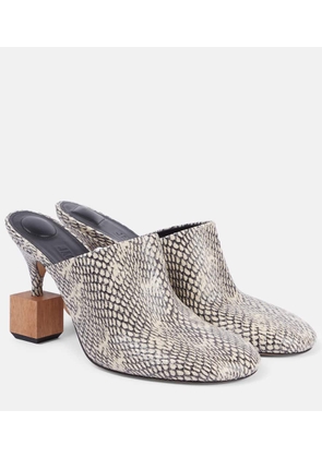 Jacquemus Bisou 90 snake-effect leather mules