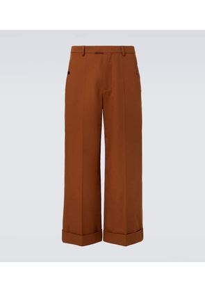 Valentino Cropped cotton gabardine wide-leg pants