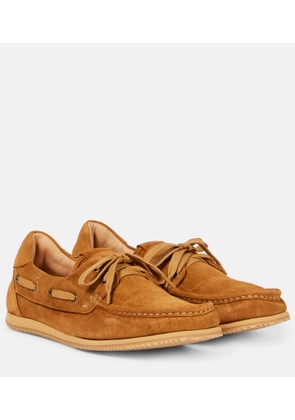 Jacquemus Batto croc-effect suede boat shoes