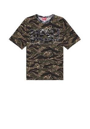 Diesel T-Boxt Tee in Olive & Green - Olive. Size M (also in S, XL/1X).