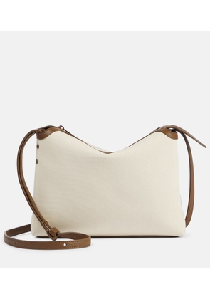 Khaite Lina leather-trimmed canvas crossbody bag