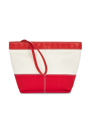 Bottega Veneta Medium Flip Flap Pouch in White  Scarlet  Nail Polish  & Gold - Red. Size all.