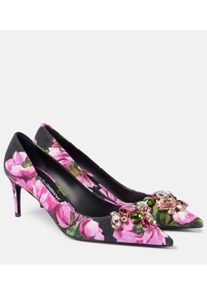 Dolce&Gabbana Lollo embellished floral pumps