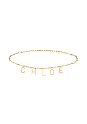 Chloe Letters Belt in Vintage Gold - Metallic Gold. Size all.