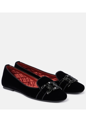 Tod's Kate crystal-embellished velvet ballet flats