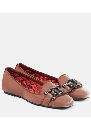 Tod's Kate embellished velvet ballet flats