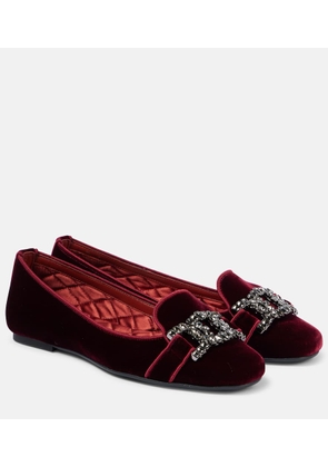 Tod's Kate embellished velvet ballet flats