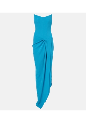 Alex Perry Draped crepe corset gown