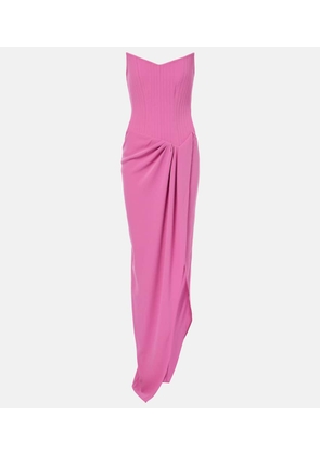 Alex Perry Draped crepe corset gown