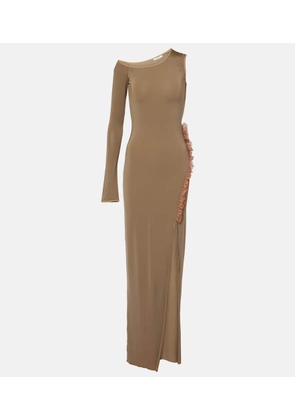 Nensi Dojaka Asymmetric ruffled maxi dress