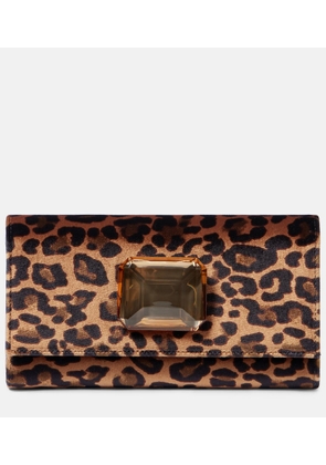 Gianvito Rossi Jaipur Mini leopard-print velvet clutch