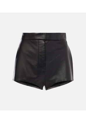 Alex Perry High-rise leather shorts
