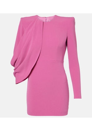 Alex Perry Caped asymmetric crepe minidress