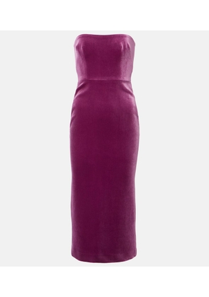 Alex Perry Strapless velvet midi dress
