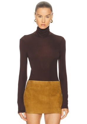 AGOLDE Pascale Turtleneck in Root - Brown. Size L (also in XL).