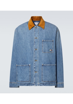 Bottega Veneta Suede-trimmed padded denim jacket