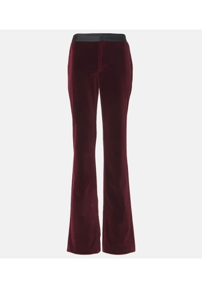 Tod's High-rise cotton velvet flared pants