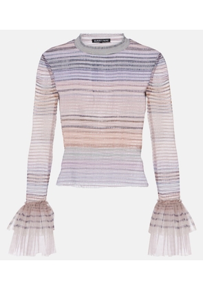 Susan Fang Printed sheer tulle top