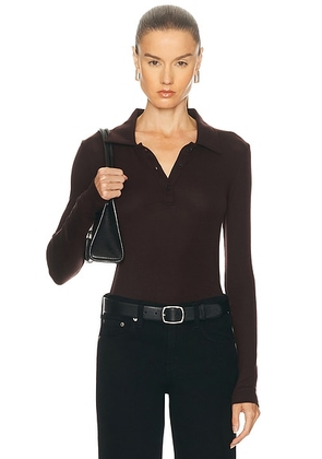 AGOLDE Amos Polo in Root - Brown. Size L (also in M).