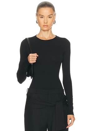 AGOLDE Aura Long Sleeve Bodysuit in Black - Black. Size XL (also in L).