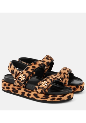 Tory Burch Kira leopard-print calf hair platform sandals