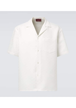 Gucci Linen-blend bowling shirt