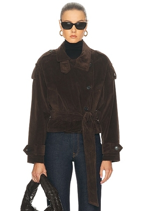 Citizens of Humanity Short Favi Trench in Manuka - Brown. Size L (also in M, XL).