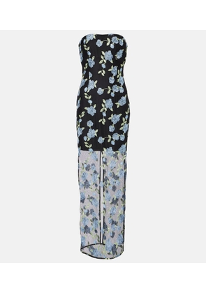 Rotate Floral mesh tube dress