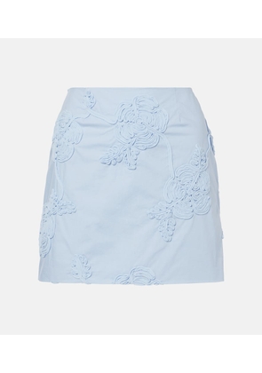 Rotate Floral embroidered cotton miniskirt